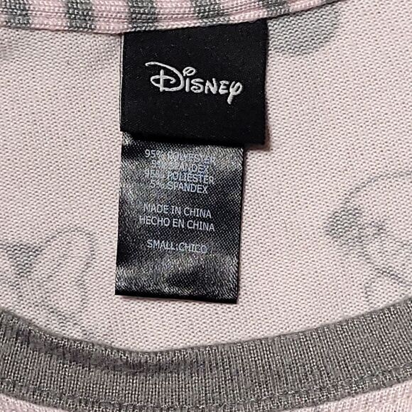 DISNEY Minnie Mouse Printed Cozy Lounge  Pajama  Top Pink Grey Size Small - Picture 5 of 10